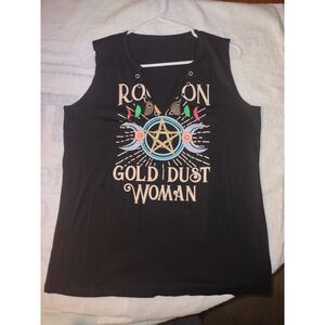 Rock On Gold Dust Woman Tank Top, Size: L